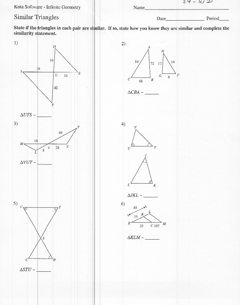 Unit 11.11 - Similar Triangles - JUNIOR HIGH MATH VIRTUAL CLASSROOM In Similar Figures Worksheet Answer Key