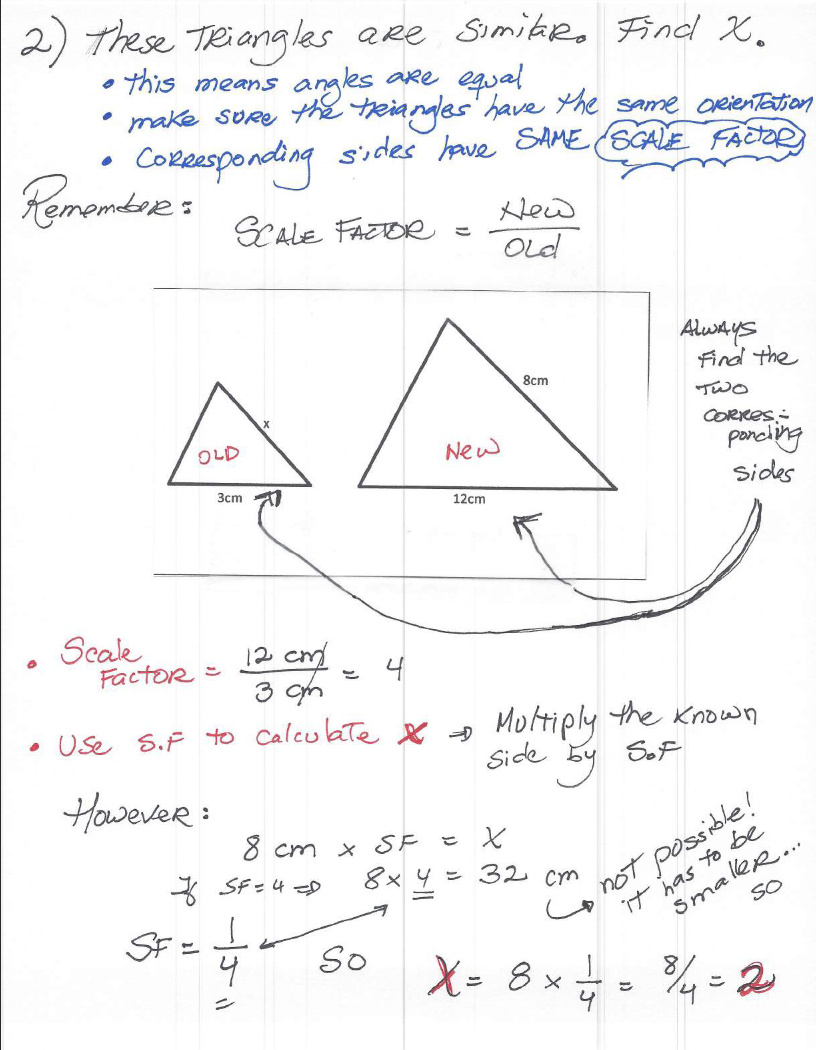 Unit 22.22 - Similar Triangles - JUNIOR HIGH MATH VIRTUAL CLASSROOM In Scale Factor Worksheet With Answers