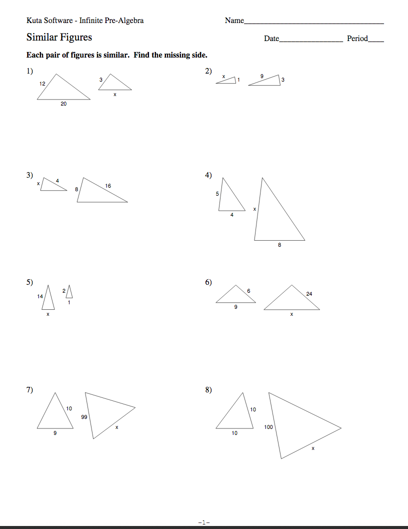 Unit 10.10 - Similar Triangles - JUNIOR HIGH MATH VIRTUAL CLASSROOM For Similar Figures Worksheet Answers
