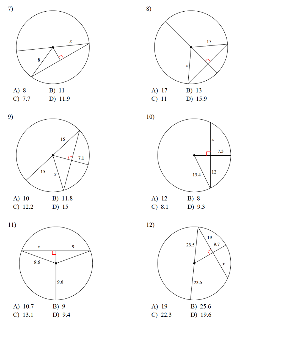 233.23 - Property of Chords in Circles - JUNIOR HIGH MATH VIRTUAL With Angles In A Circle Worksheet